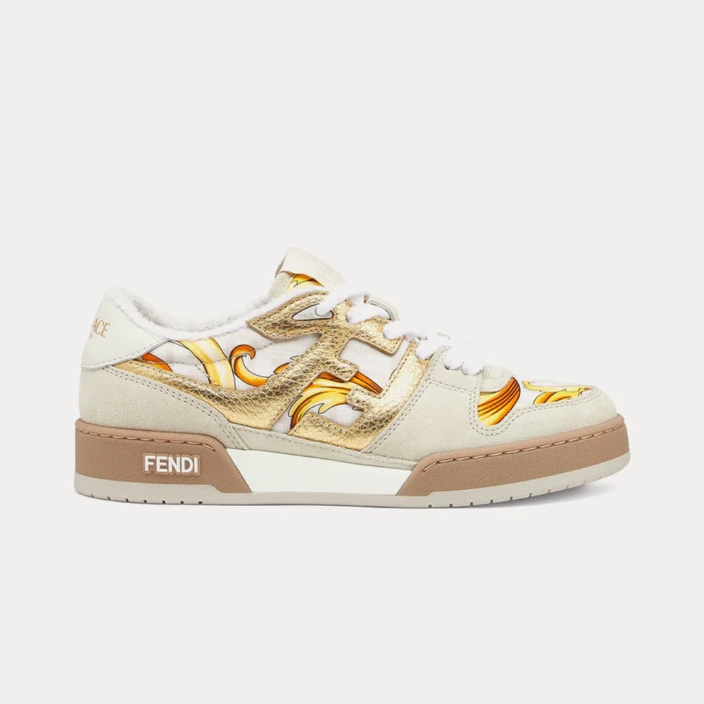 NIB 🔥 Fendi Match Fendace White Satin Low Top Sneakers